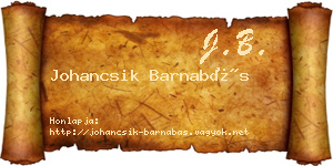 Johancsik Barnabás névjegykártya