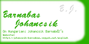 barnabas johancsik business card